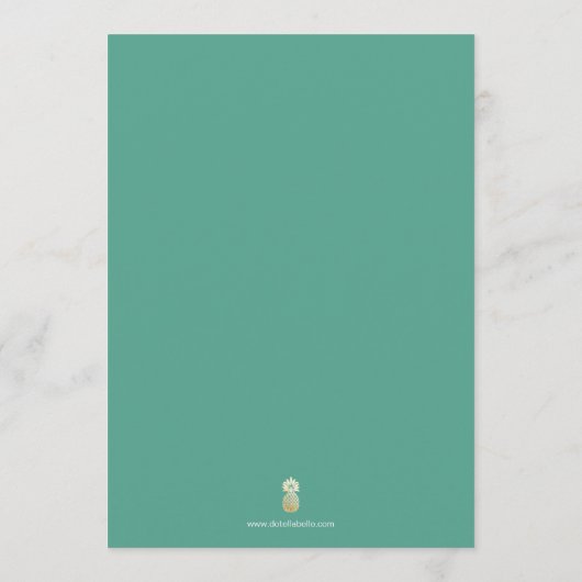 Tropische bruiloft zittafel plan kaart (Achterkant)