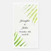 Tropische bruiloften Glittery Green Palm Tree Leaf Servet (Voorkant)