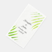 Tropische bruiloften Glittery Green Palm Tree Leaf Servet (Hoek)