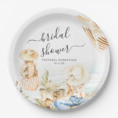 Tropische Bruiloftsborrel aan het Strand Papieren Bordje (Voorkant)