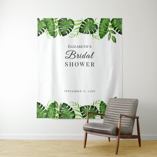 Tropische Bruiloftsfeest Achtergrond Jungle Botani Wandkleed (In situ)