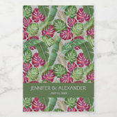 Tropische Bruiloftsfeest Mini Wijn Etiket (Enkel label)