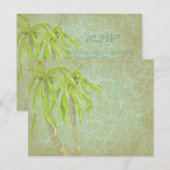  Tropische bruinbruiloft RSVP Kaartje (Voorkant / Achterkant)