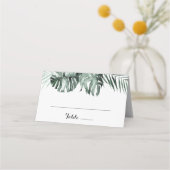 Tropische bruine bruiloft plaatskaartje (Voorkant)