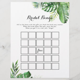 Tropische bruinkoolbridal Bingo Game bestemming