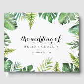 Tropische bruinkoolkalligrafie op bestemming gastenboek (Voorkant)