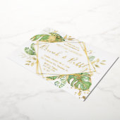 Tropische Brunch en Bubble Vrijgezellenfeest Gold Folie Uitnodiging (Gedraaid)