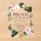 Tropische brunch met het bruid Vrijgezellenfeest Acryl Uitnodigingen (Voorkant)