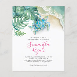 Tropische Budget Sweet 16 Verjaardagsfeestuitnodig Flyer