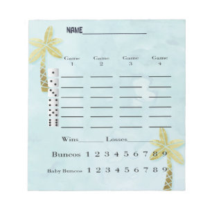 Tropische bunco Score Pad Notitieblok