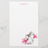 Tropische Bunny Waterverf op maat Briefpapier (Voorkant)