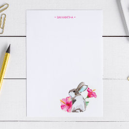 Tropische Bunny Waterverf op maat Briefpapier