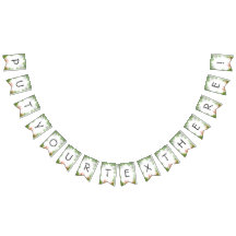 Tropische Bunting Banner met Groene Palmen en Vibr