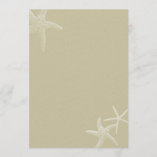 Tropische Burlap Starfish Wedding Fan Program Papi Programmakaart (Achterkant)