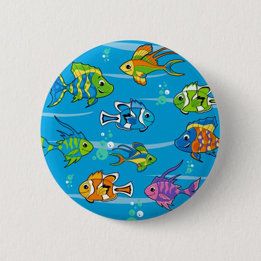 Tropische Button van Cute Tropical Fish (Voorkant)