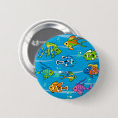 Tropische Button van Cute Tropical Fish (Voorkant /achterkant)