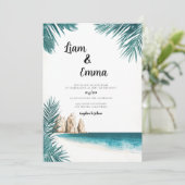 Tropische Cabo Mexico Huwelijksuitnodiging Kaart (Staand voorkant)