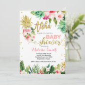 Tropische CACTUS ananas baby shower Kaart (Staand voorkant)