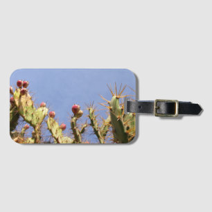 Tropische Cactus Biologische Blauwe Skies Bagagelabel