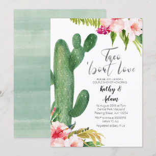 Tropische Cactus Taco over Love COUPLES SHOWER Kaart