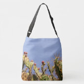 Tropische Cactus tegen Blauwe Skies elke tekst Crossbody Tas (Achterkant)