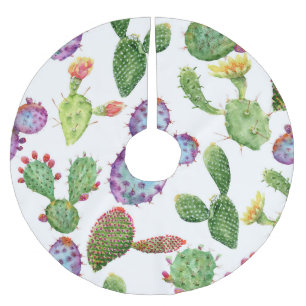 Tropische Cactus: Waterverf Naadloos Patroon Kerstboom Rok