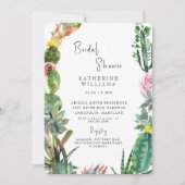 Tropische cactus wit afgerond Vrijgezellenfeest Kaart (Voorkant)