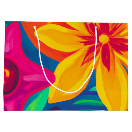 Tropische cadeau groot cadeauzakje (Achterkant)