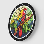 Tropische caleidoscoop" - Glas in lood Parrot Grote Klok (Hoek)