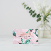 Tropische Calla Lilly Floral Pink Elegant Business Visitekaartje (Staand voorkant)
