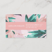 Tropische Calla Lilly Floral Pink Elegant Business Visitekaartje (Achterkant)