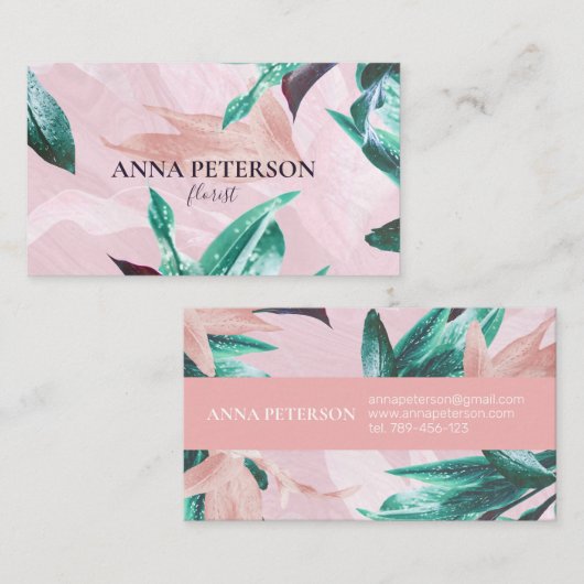 Tropische Calla Lilly Floral Pink Elegant Business Visitekaartje (Voorkant / Achterkant)