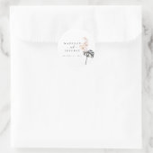 Tropische Calla Lily Minimalist Wedding Ronde Sticker (Tas)