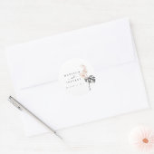 Tropische Calla Lily Minimalist Wedding Ronde Sticker (Envelop)