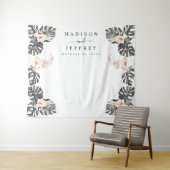 Tropische Calla Lily Trouwfoto Achtergrond Wandkleed (In Situ (horizontaal))