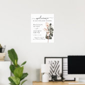 Tropische Calla Lily Wedding Unplugged Welcome Sig Poster (Thuiskantoor)