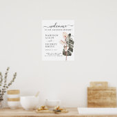 Tropische Calla Lily Wedding Unplugged Welcome Sig Poster (Keuken)