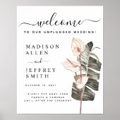 Tropische Calla Lily Wedding Unplugged Welcome Sig Poster (Voorkant)