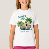 Tropische Camping Retro Palmbomen Tri-Blend Shirt (Voorkant)