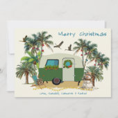 Tropische Camping Trailer Kerstkaarten Kaart (Voorkant)