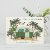 Tropische Camping Trailer Kerstkaarten Kaart (Staand voorkant)