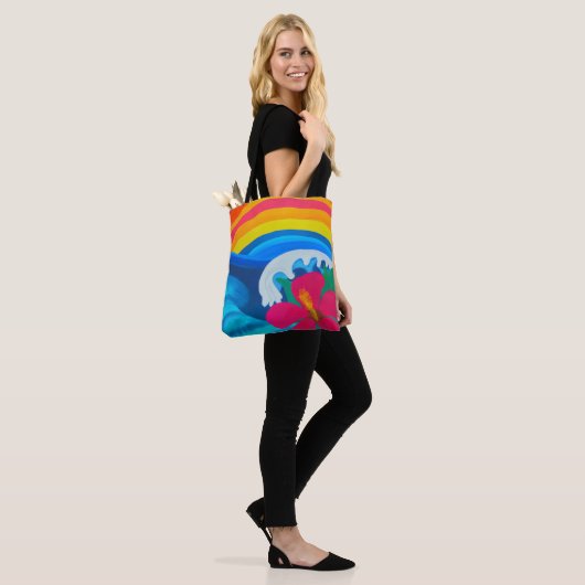 Tropische canvas tas (Op model)