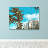 Tropische canvasprint met uitgerekte afbeelding canvas afdruk (Insitu (Houten vloer))