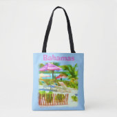 Tropische Caraïben Island Beach Scene - Painterly Tote Bag (Voorkant)