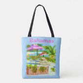 Tropische Caraïben Island Beach Scene - Painterly Tote Bag (Achterkant)