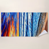 Tropische Caraïbische Sunset Over Clear Ocean Strandlaken (Voorkant)