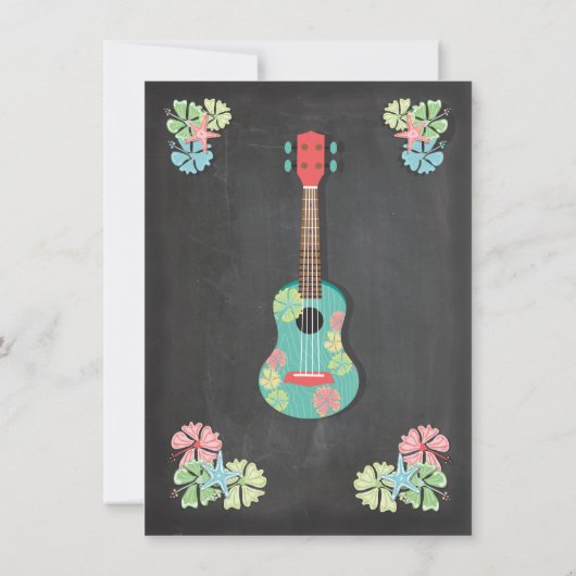 Tropische Chalkboard Luau Baby Douche uitnodiginge Kaart (Achterkant)