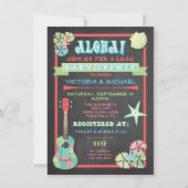 Tropische Chalkboard Luau Baby Douche uitnodiginge Kaart (Voorkant)