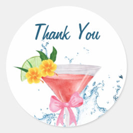 Tropische Cheers Beach Cocktails Party Ronde Sticker