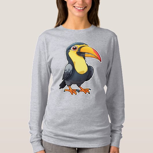 Tropische Chibi Vogel T-shirt (Voorkant)
